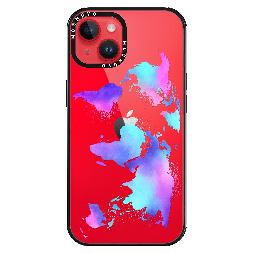 Psychedelic World Map Phone Case - iPhone 14 Plus Case - MOSNOVO