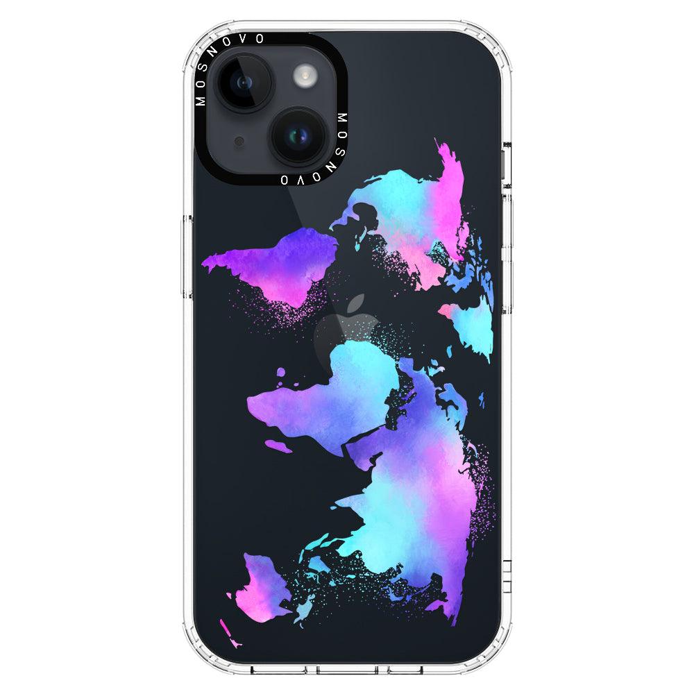 Psychedelic World Map Phone Case - iPhone 14 Plus Case - MOSNOVO