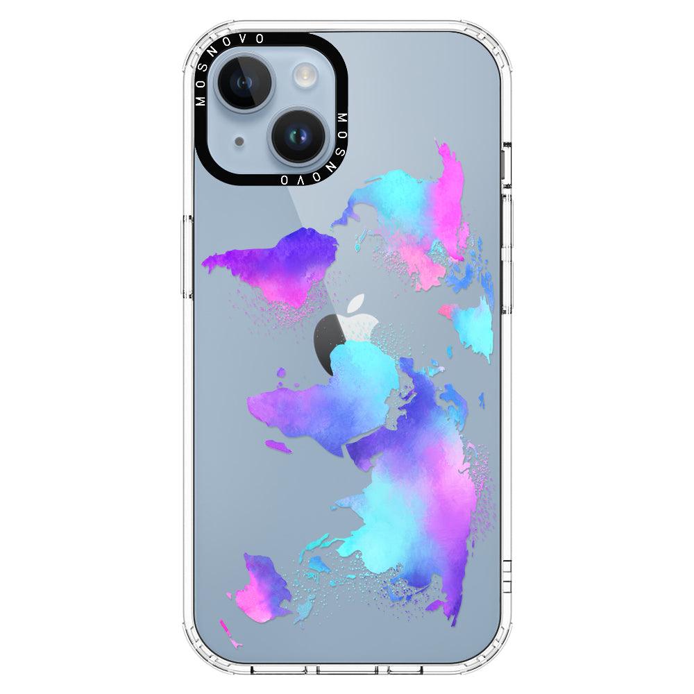 Psychedelic World Map Phone Case - iPhone 14 Plus Case - MOSNOVO