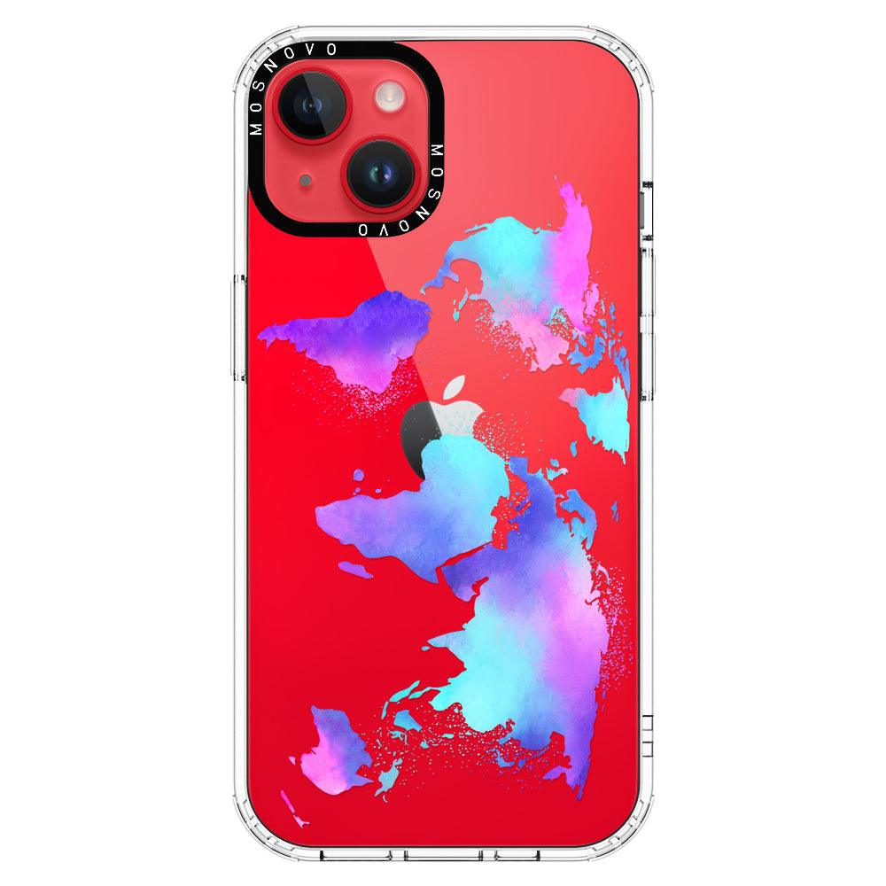 Psychedelic World Map Phone Case - iPhone 14 Plus Case - MOSNOVO