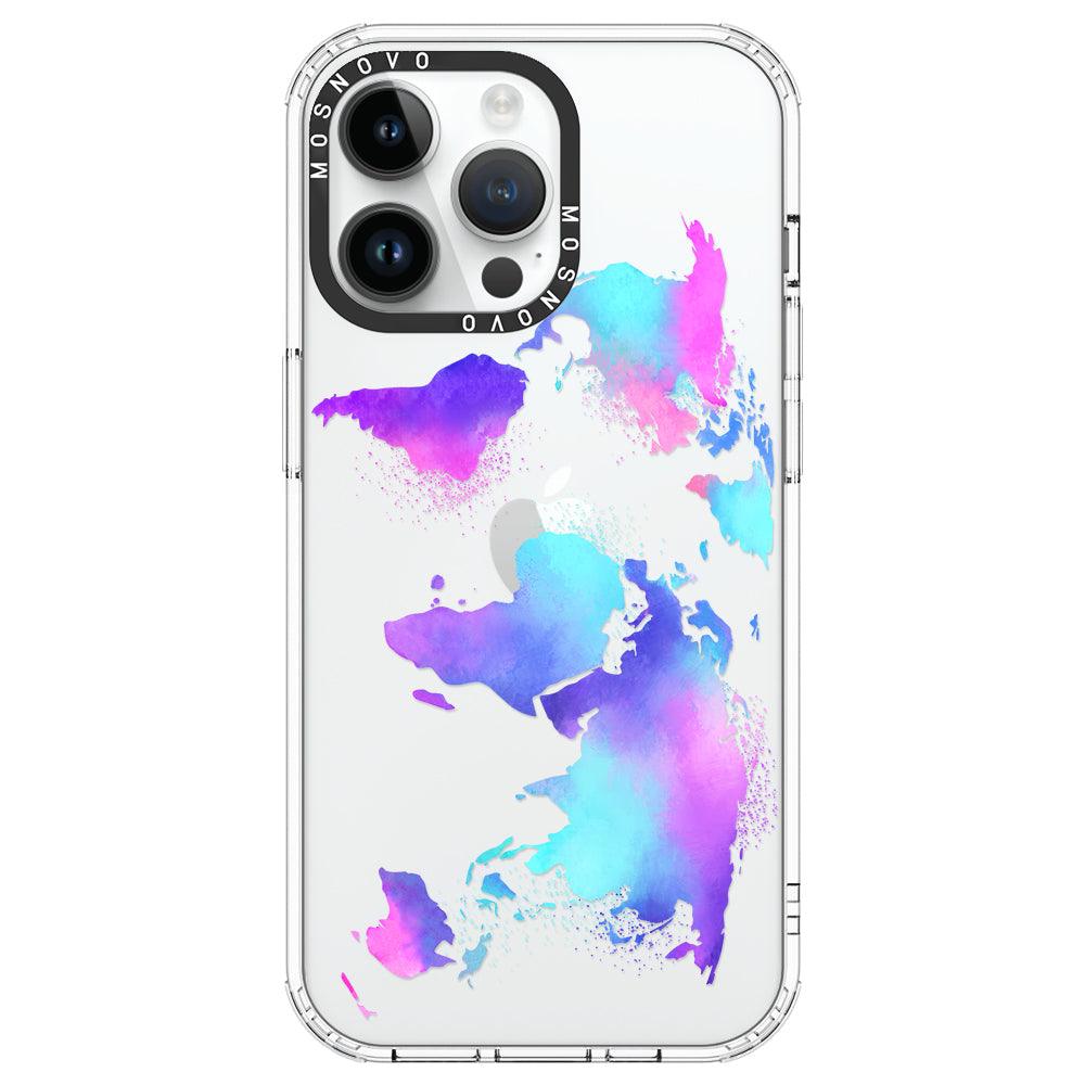 Psychedelic World Map Phone Case - iPhone 14 Pro Max Case - MOSNOVO