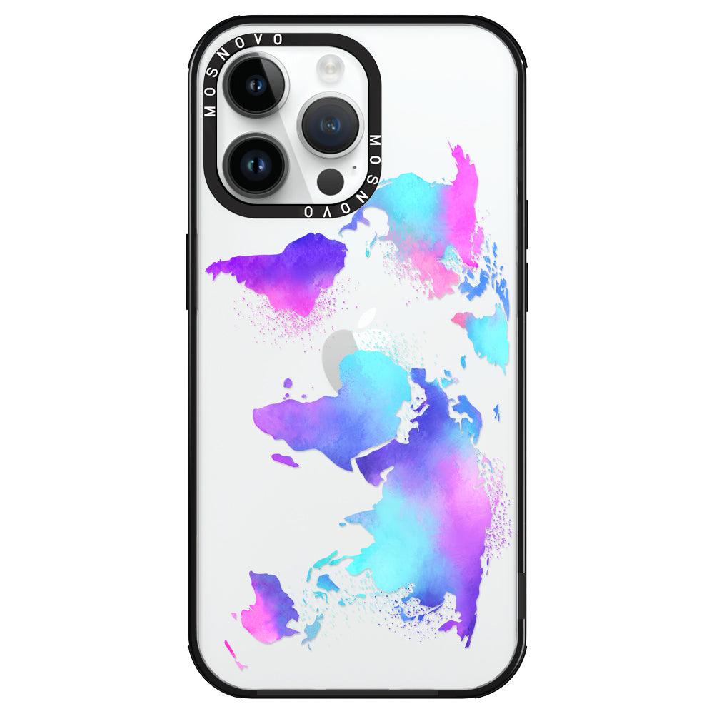 Psychedelic World Map Phone Case - iPhone 14 Pro Max Case - MOSNOVO