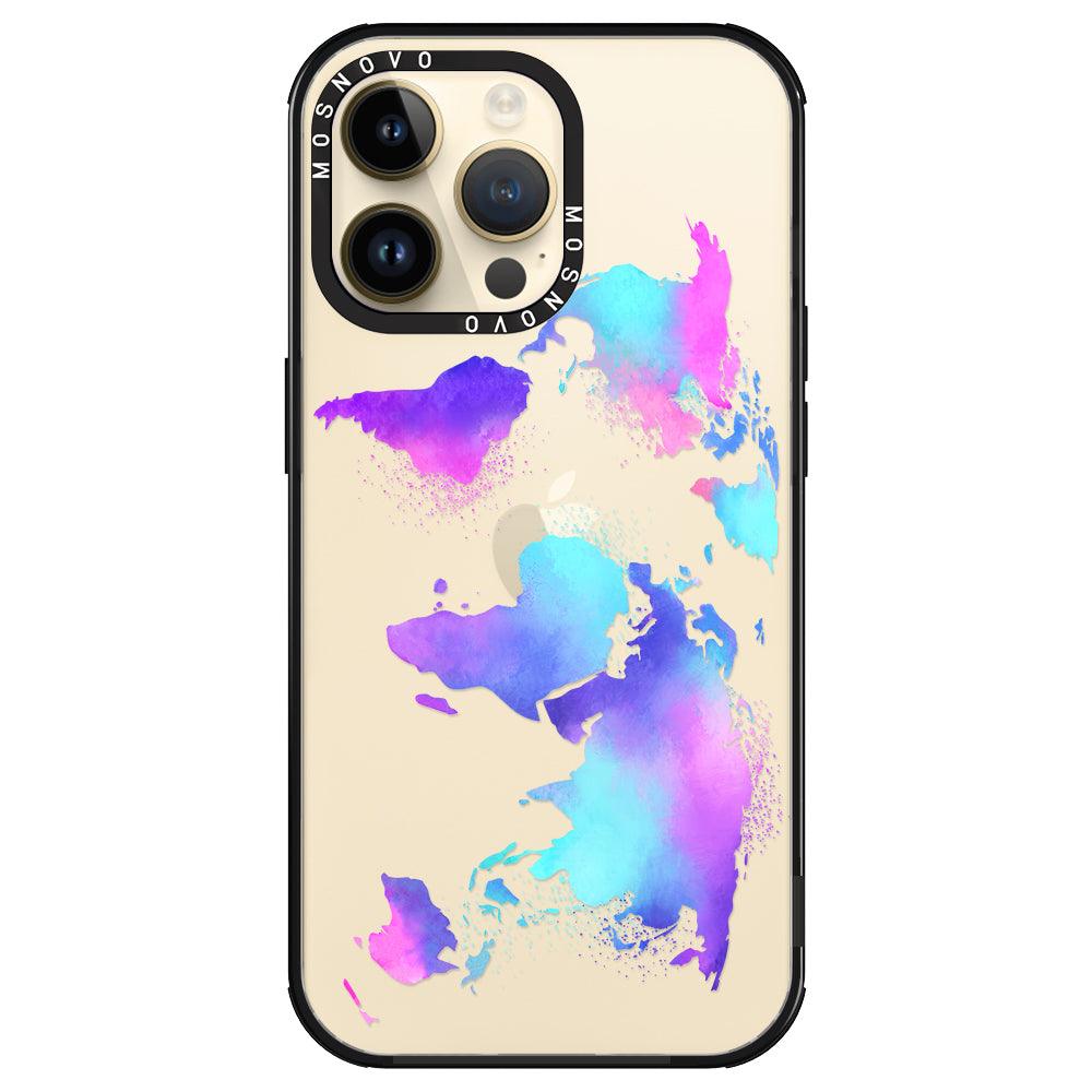 Psychedelic World Map Phone Case - iPhone 14 Pro Max Case - MOSNOVO