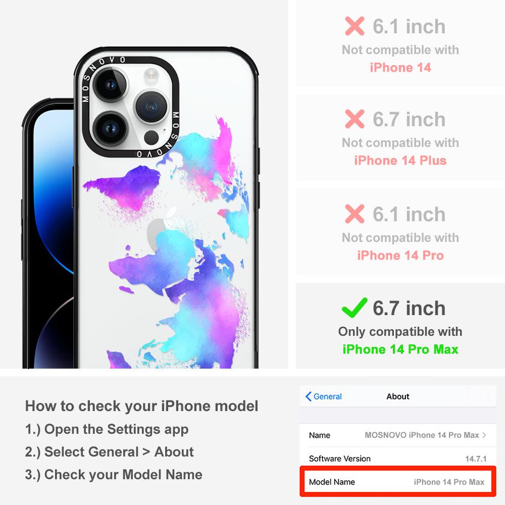 Psychedelic World Map Phone Case - iPhone 14 Pro Max Case - MOSNOVO