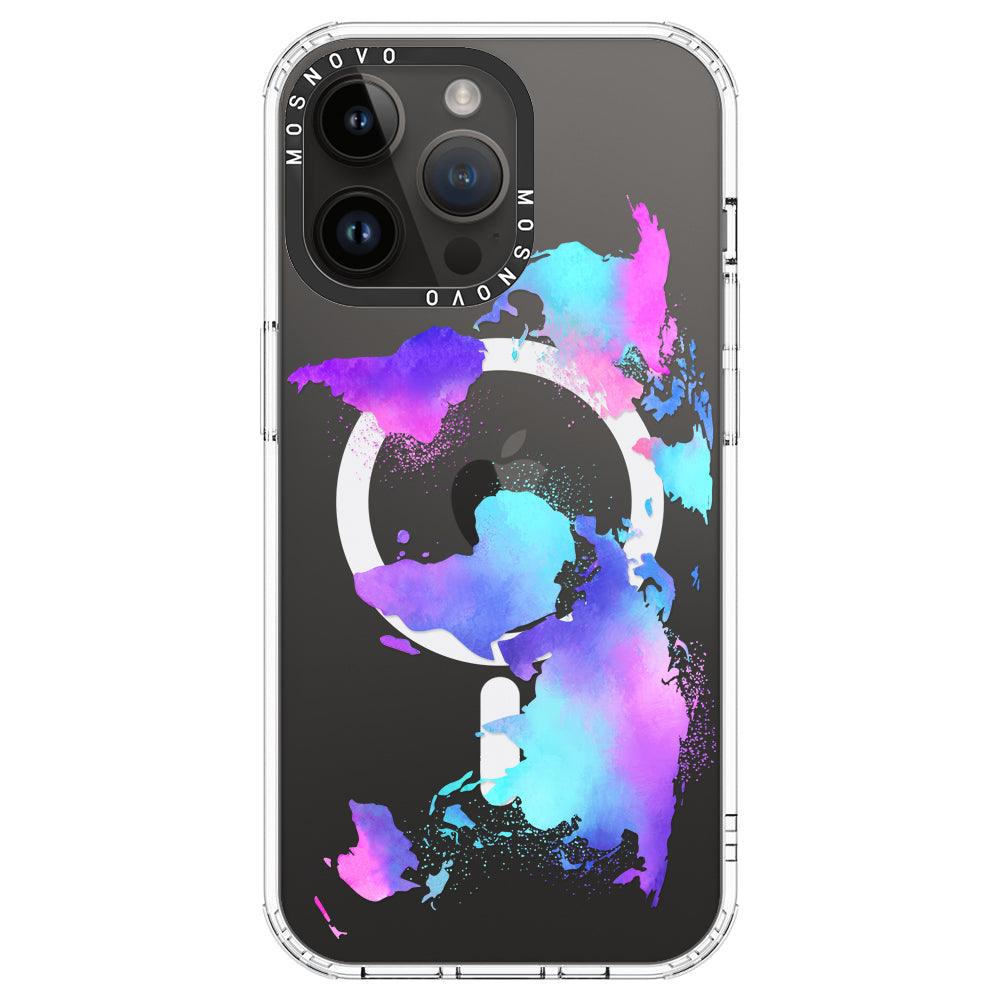 Psychedelic World Map Phone Case - iPhone 14 Pro Max Case - MOSNOVO