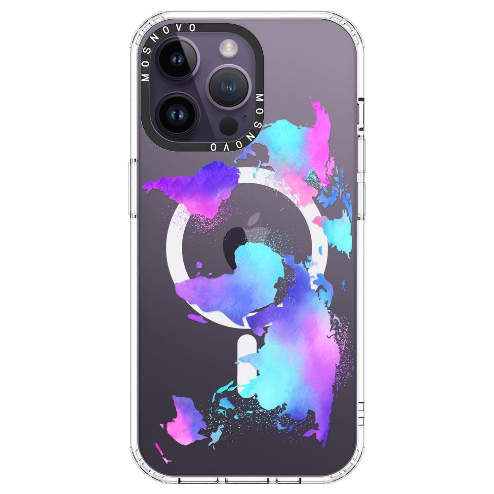 Psychedelic World Map Phone Case - iPhone 14 Pro Max Case - MOSNOVO