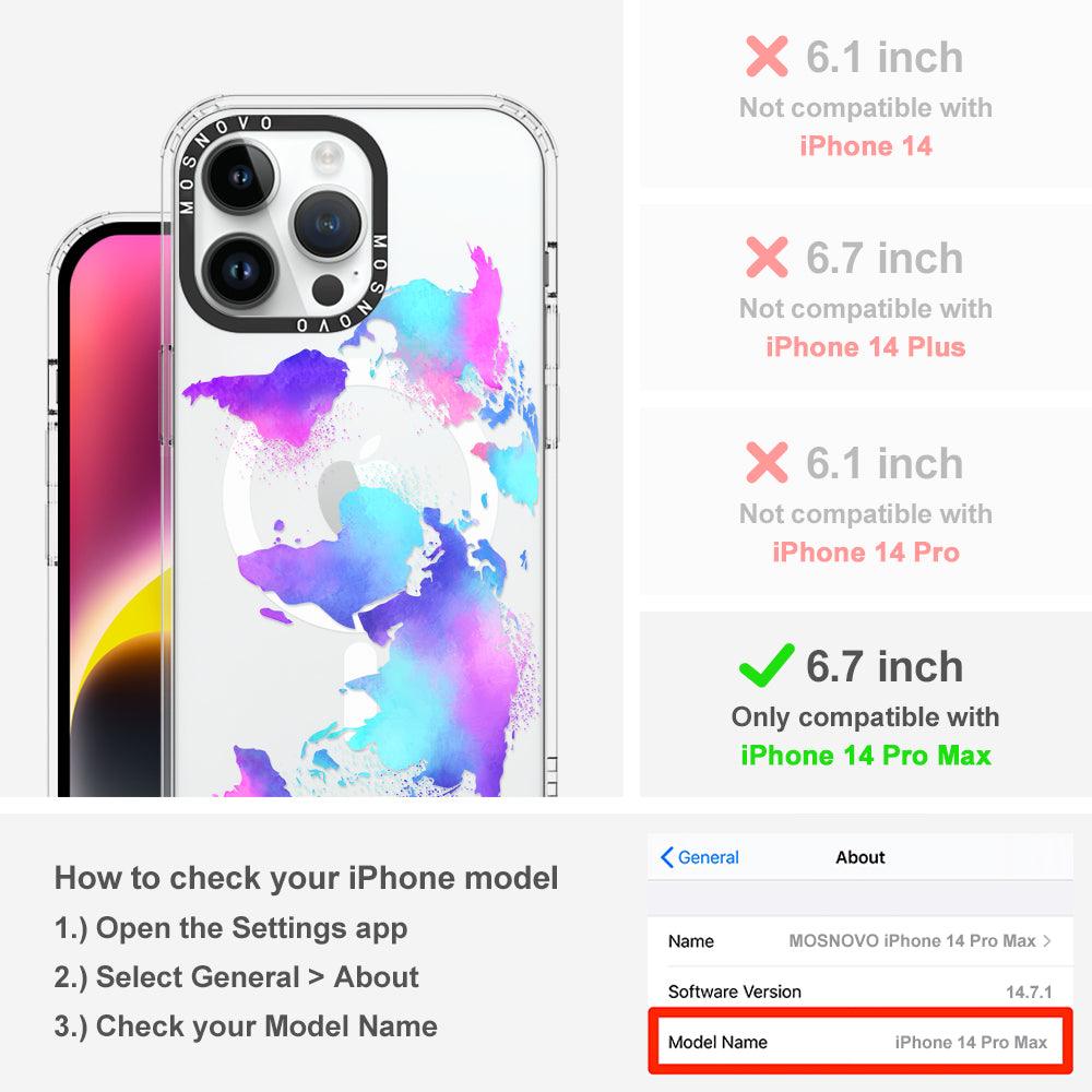 Psychedelic World Map Phone Case - iPhone 14 Pro Max Case - MOSNOVO