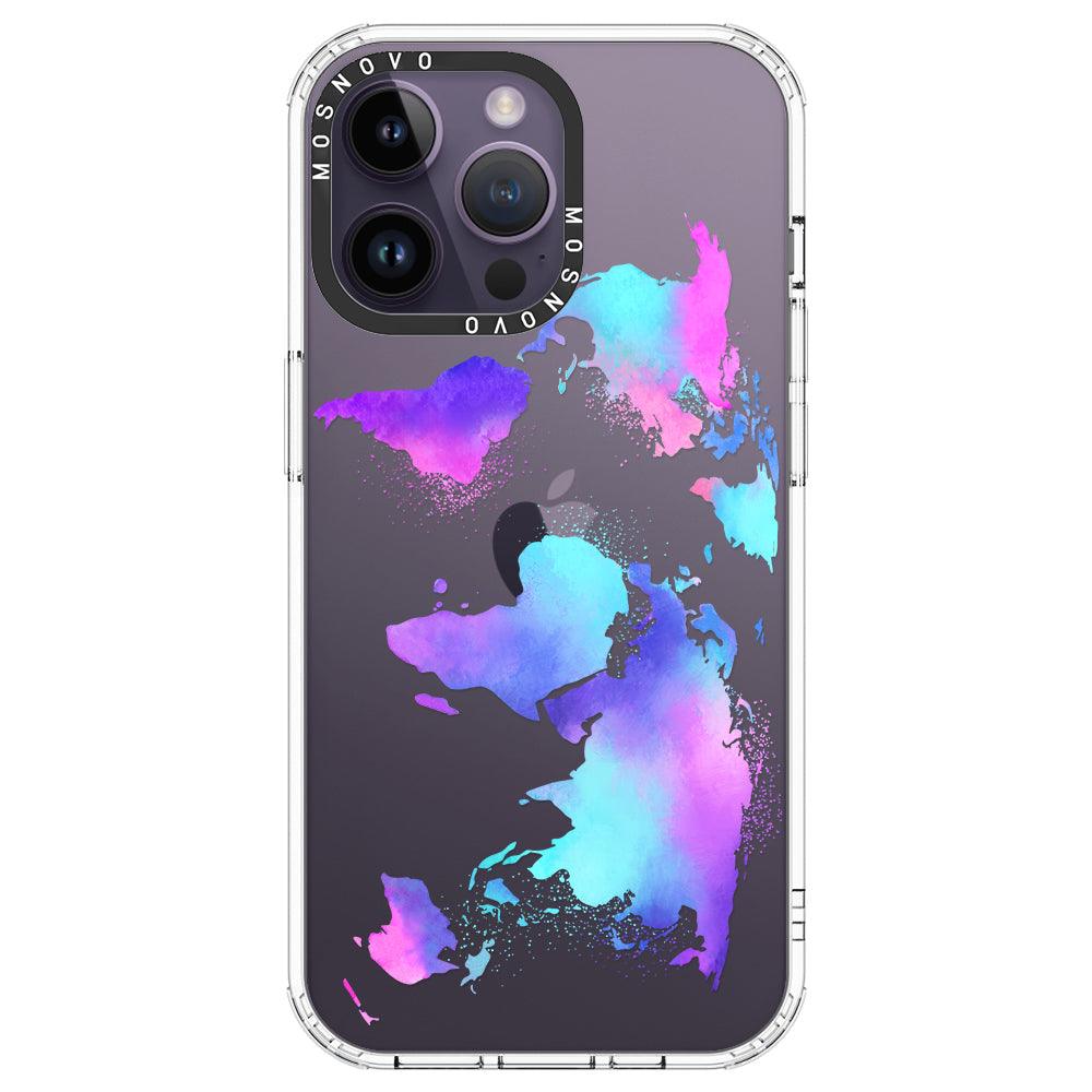 Psychedelic World Map Phone Case - iPhone 14 Pro Max Case - MOSNOVO