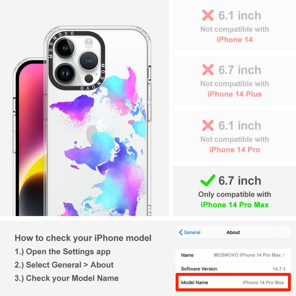 Psychedelic World Map Phone Case - iPhone 14 Pro Max Case - MOSNOVO