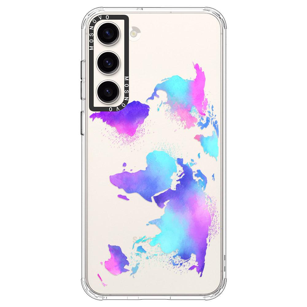 Psychedelic World Map Phone Case - Samsung Galaxy S23 Case - MOSNOVO