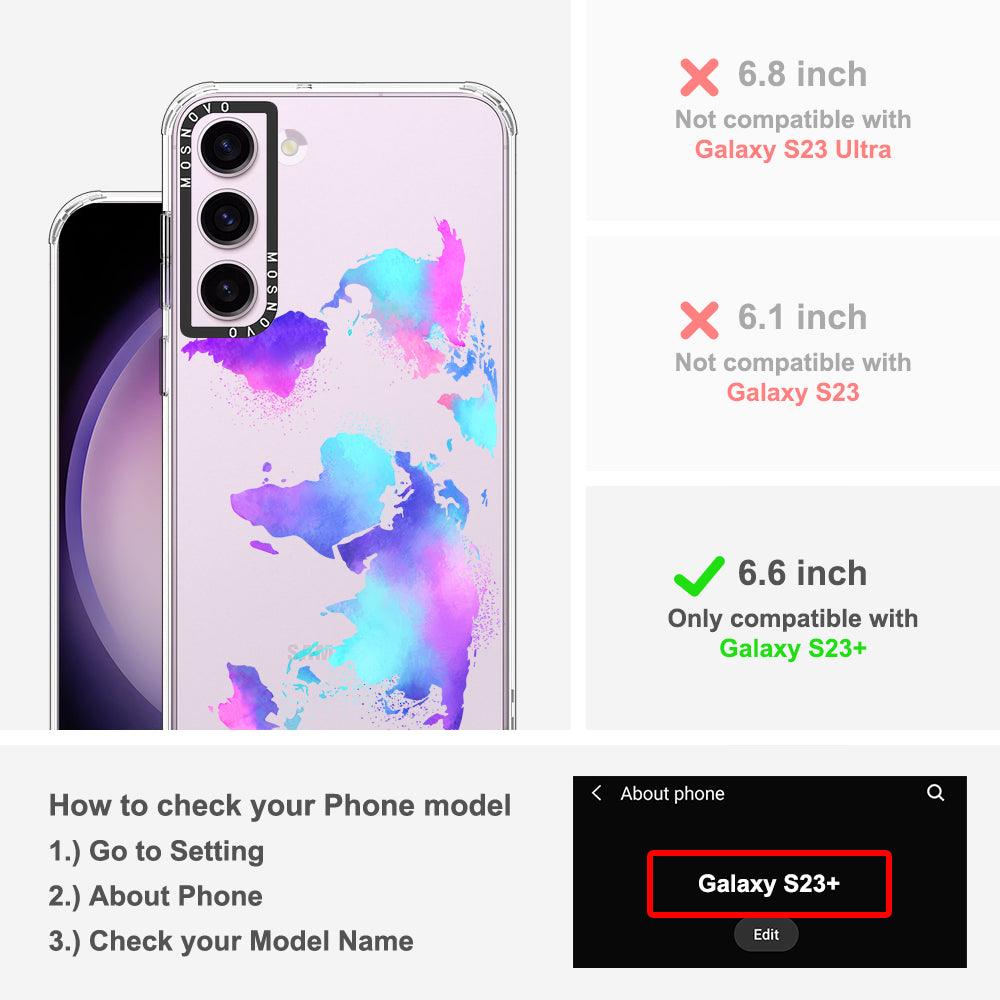 Psychedelic World Map Phone Case - Samsung Galaxy S23 Plus Case - MOSNOVO