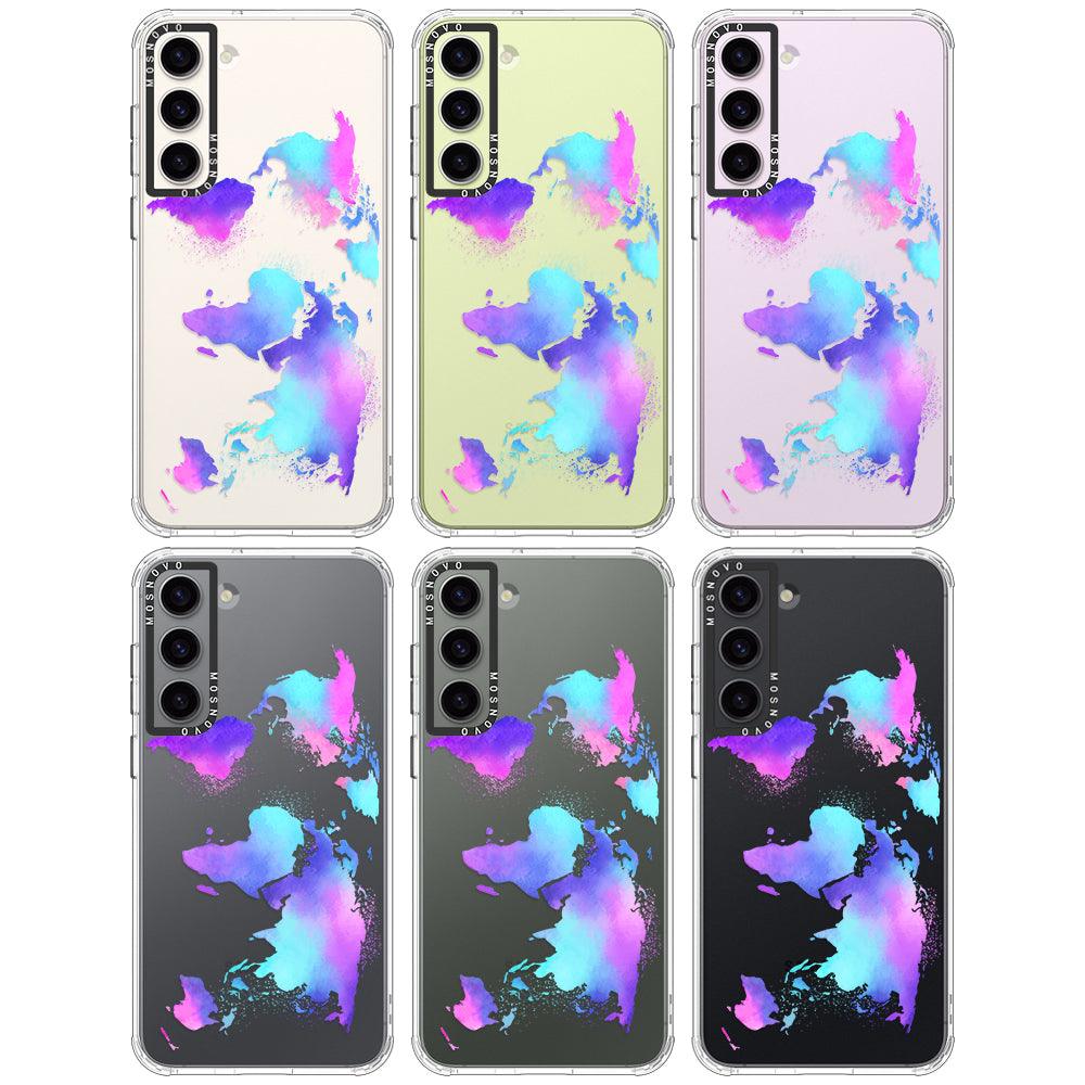 Psychedelic World Map Phone Case - Samsung Galaxy S23 Plus Case - MOSNOVO