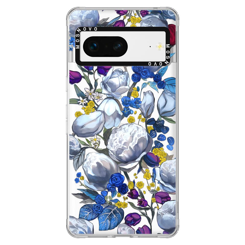 Purple Blue Floral Phone Case - Google Pixel 7 Case - MOSNOVO