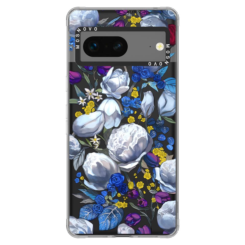 Purple Blue Floral Phone Case - Google Pixel 7 Case - MOSNOVO