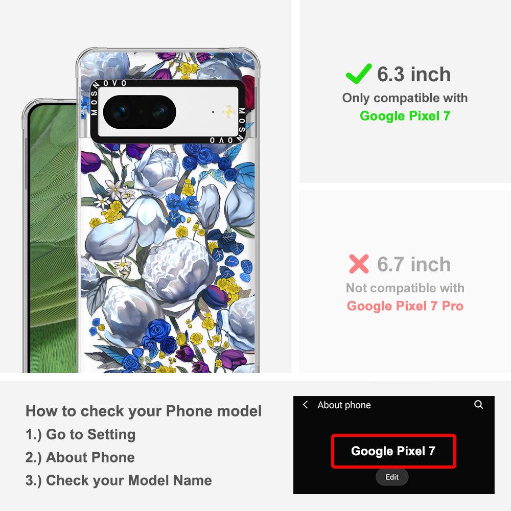Purple Blue Floral Phone Case - Google Pixel 7 Case - MOSNOVO