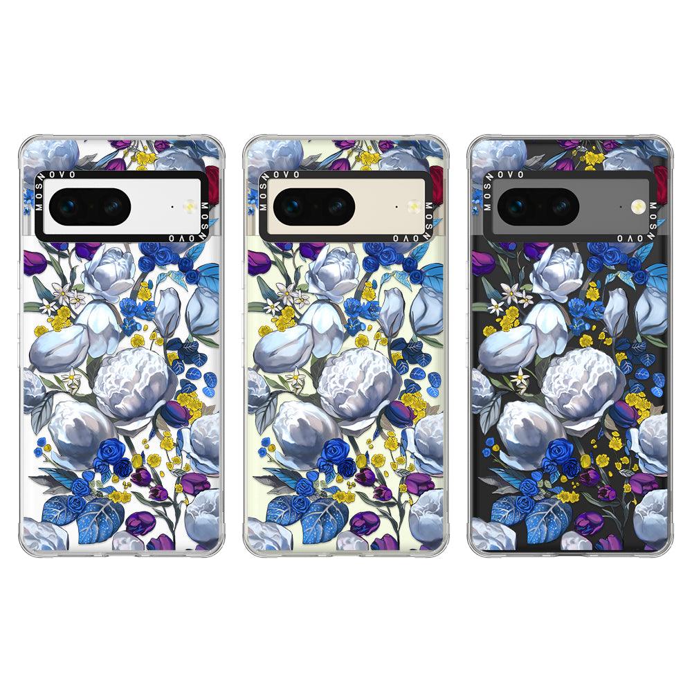 Purple Blue Floral Phone Case - Google Pixel 7 Case - MOSNOVO