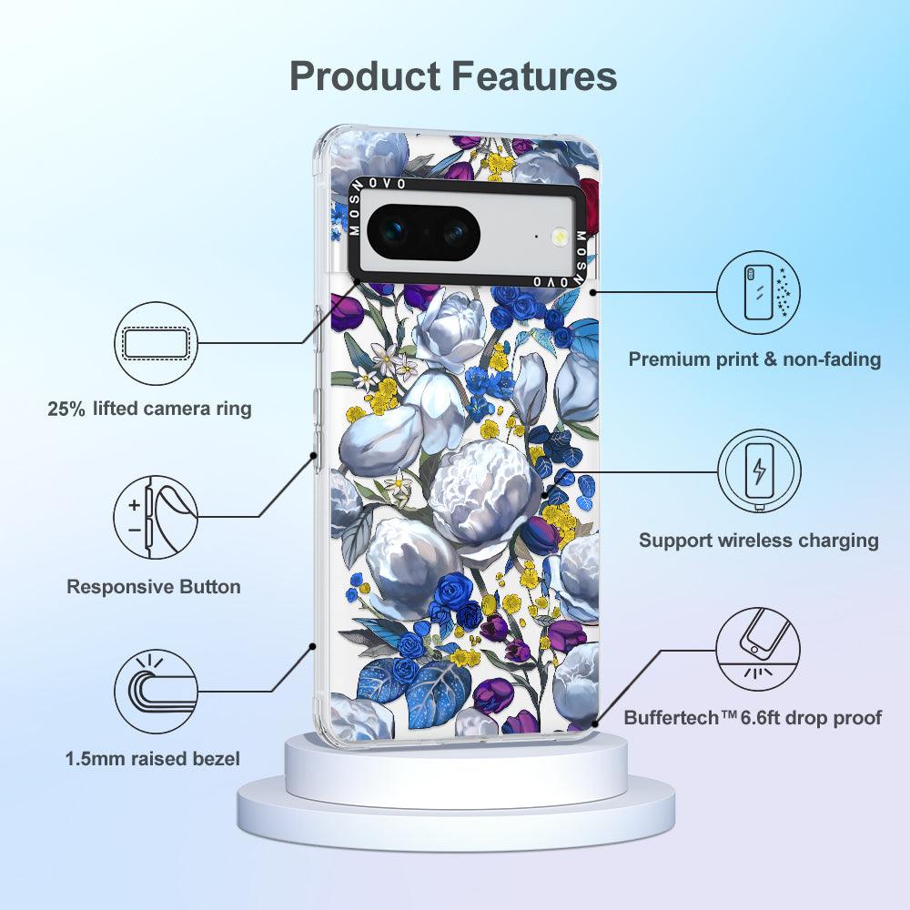 Purple Blue Floral Phone Case - Google Pixel 7 Case - MOSNOVO