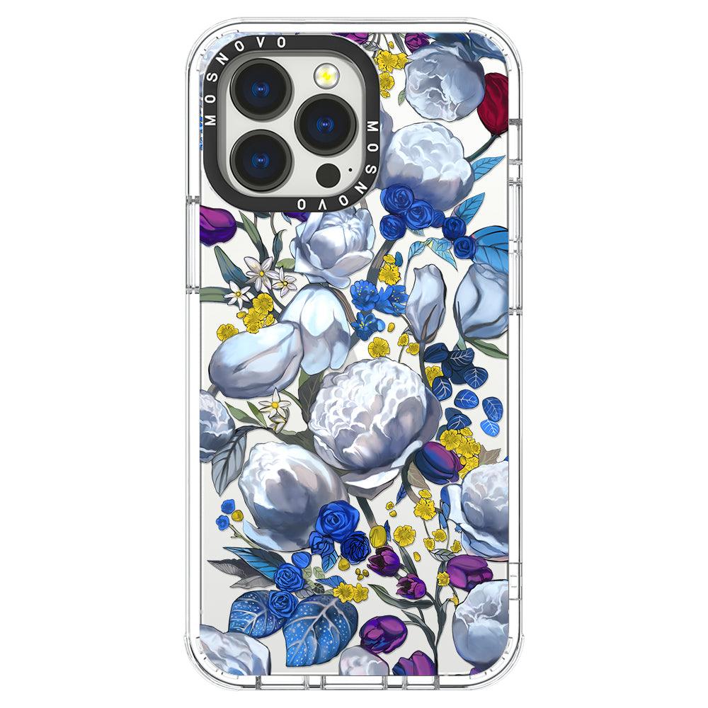 Purple Blue Floral Phone Case - iPhone 13 Pro Case - MOSNOVO