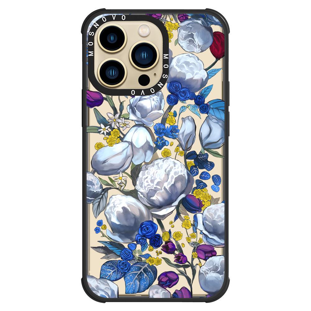 Purple Blue Floral Phone Case - iPhone 13 Pro Case - MOSNOVO