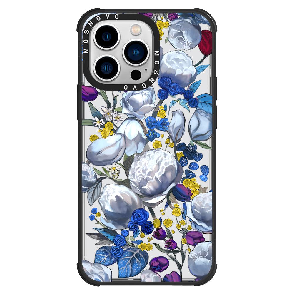 Purple Blue Floral Phone Case - iPhone 13 Pro Case - MOSNOVO