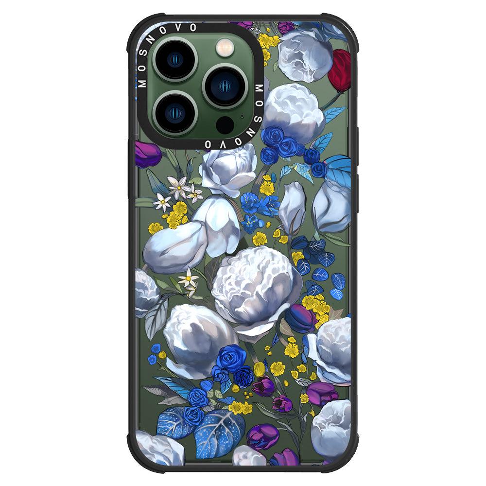 Purple Blue Floral Phone Case - iPhone 13 Pro Case - MOSNOVO