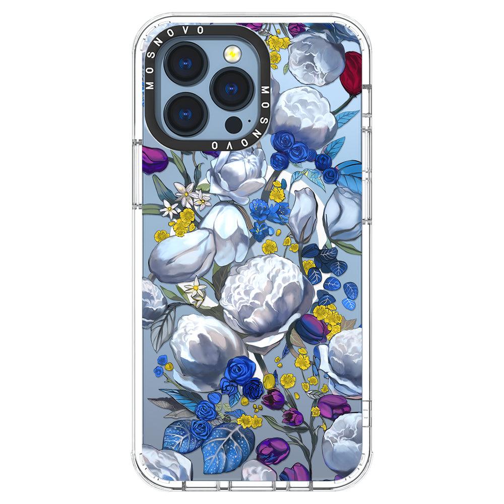 Purple Blue Floral Phone Case - iPhone 13 Pro Case - MOSNOVO