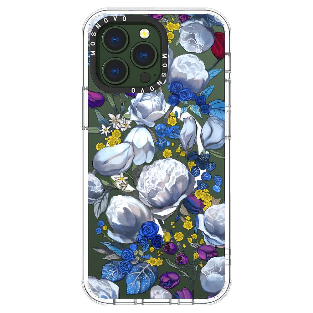 Purple Blue Floral Phone Case - iPhone 13 Pro Case - MOSNOVO