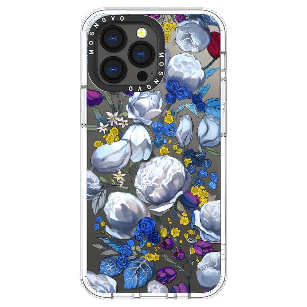 Purple Blue Floral Phone Case - iPhone 13 Pro Case - MOSNOVO