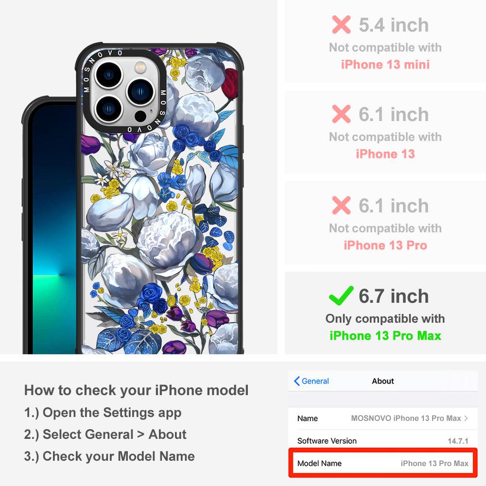 Purple Blue Floral Phone Case - iPhone 13 Pro Max Case - MOSNOVO