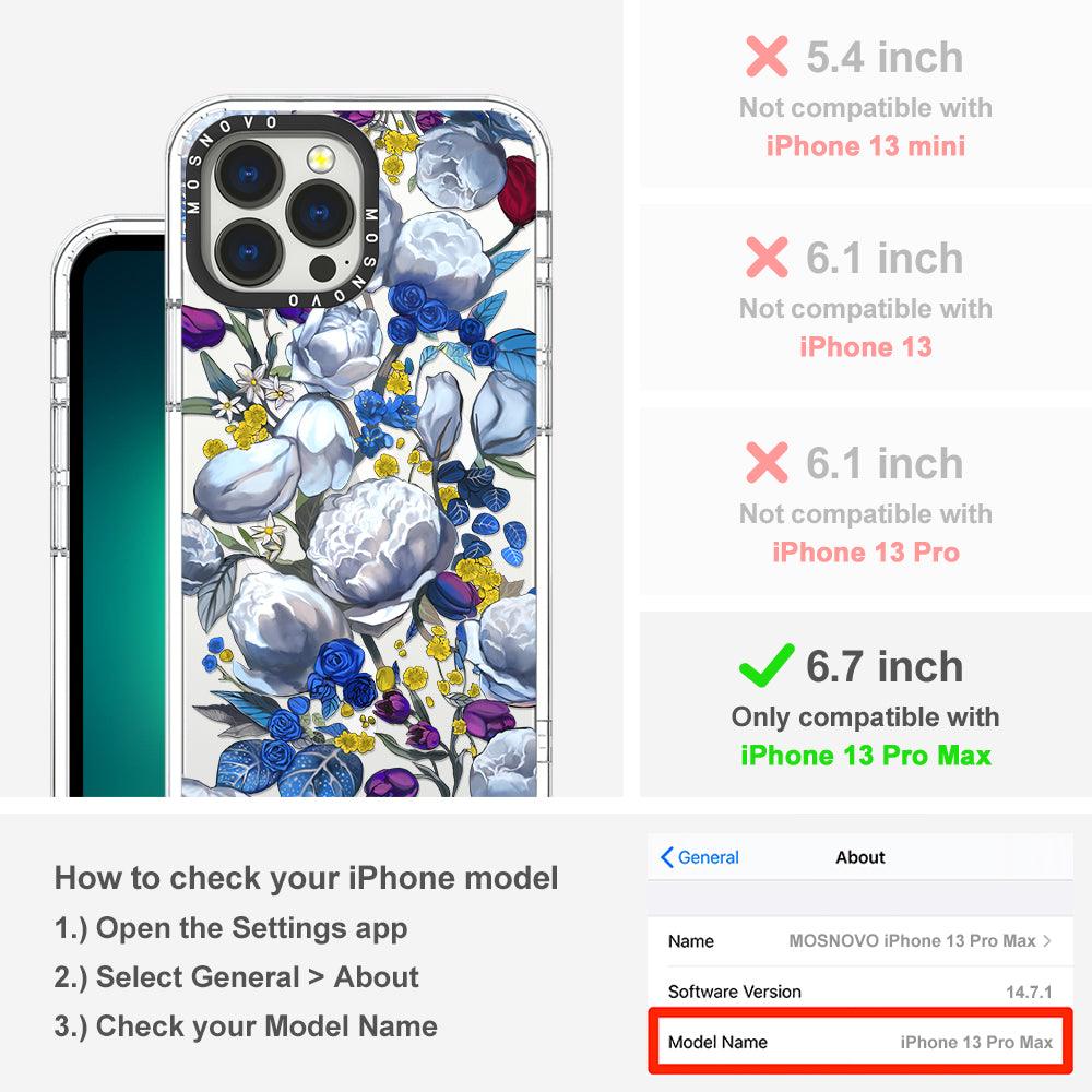 Purple Blue Floral Phone Case - iPhone 13 Pro Max Case - MOSNOVO