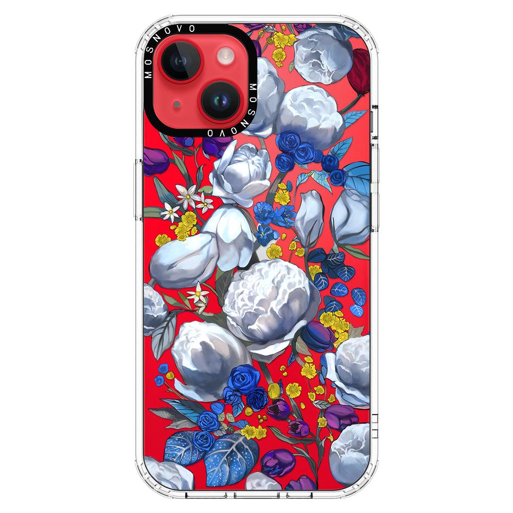 Purple Blue Floral Phone Case - iPhone 14 Case - MOSNOVO