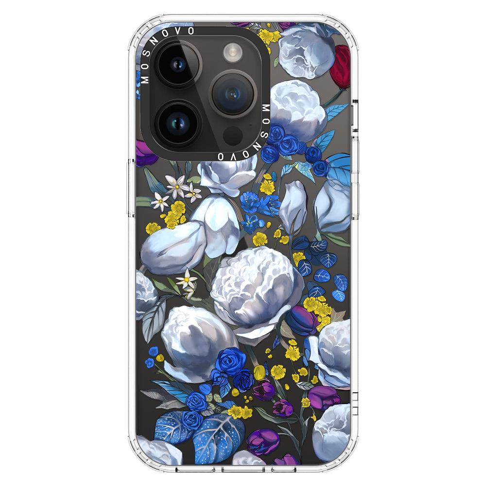 Purple Blue Floral Phone Case - iPhone 14 Pro Case - MOSNOVO