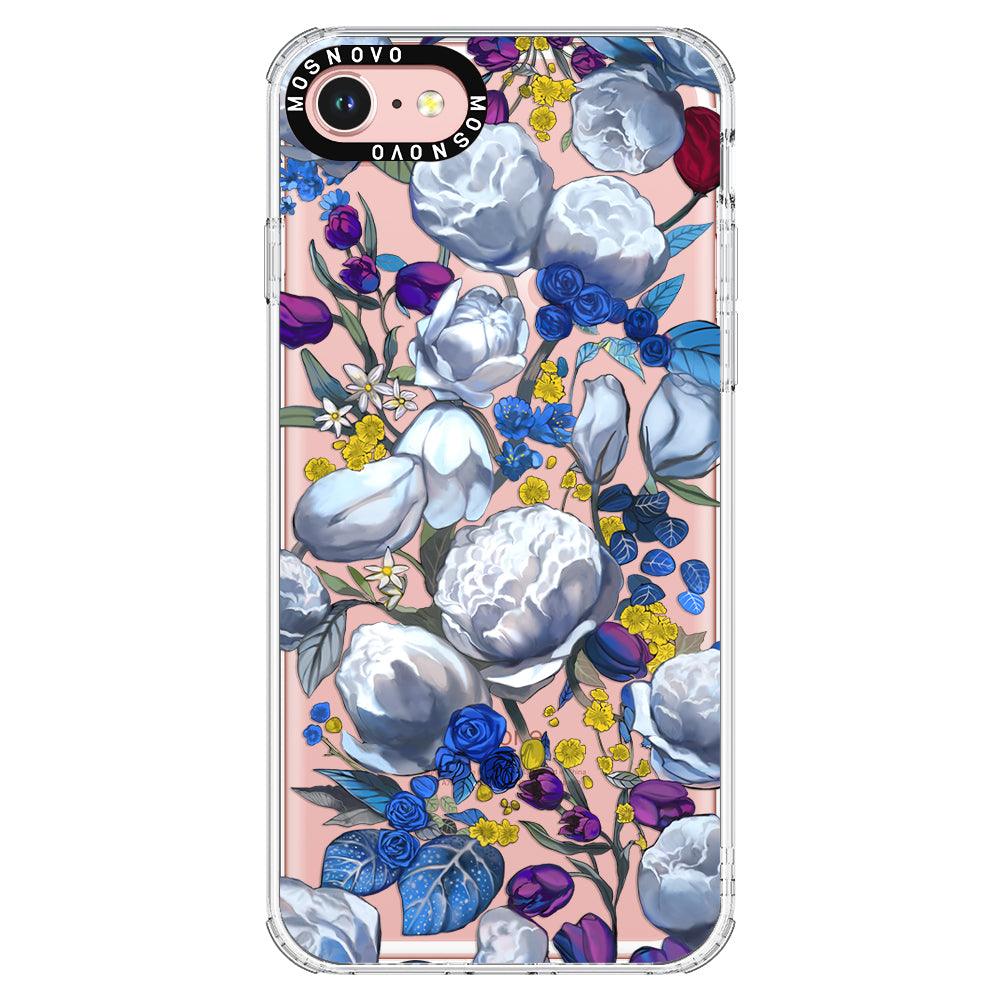 Purple Blue Floral Phone Case - iPhone 8 Case - MOSNOVO