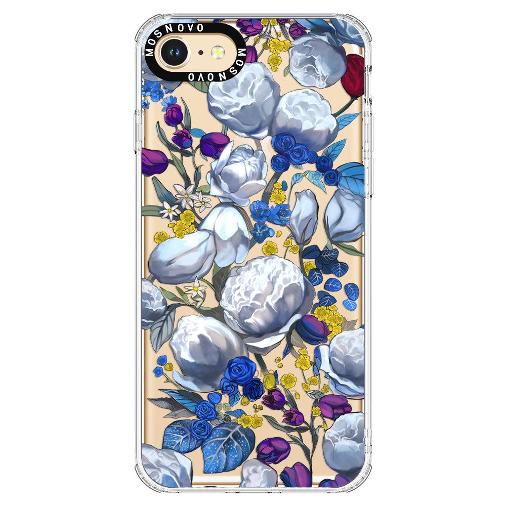 Purple Blue Floral Phone Case - iPhone 8 Case - MOSNOVO