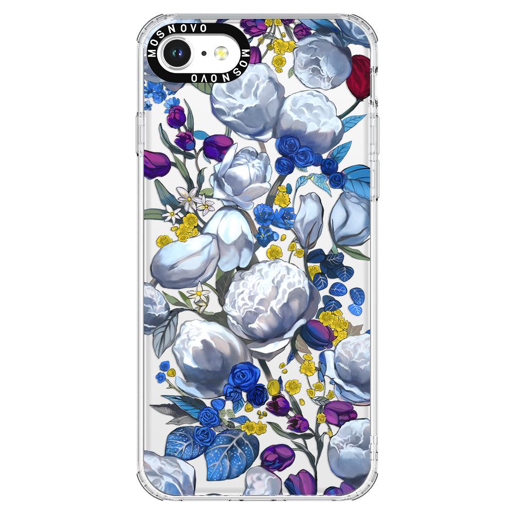 Purple Blue Floral Phone Case - iPhone 8 Case - MOSNOVO