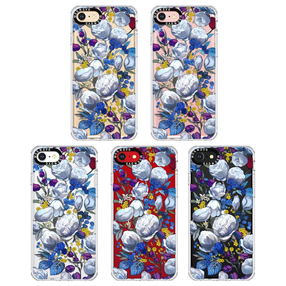 Purple Blue Floral Phone Case - iPhone 8 Case - MOSNOVO