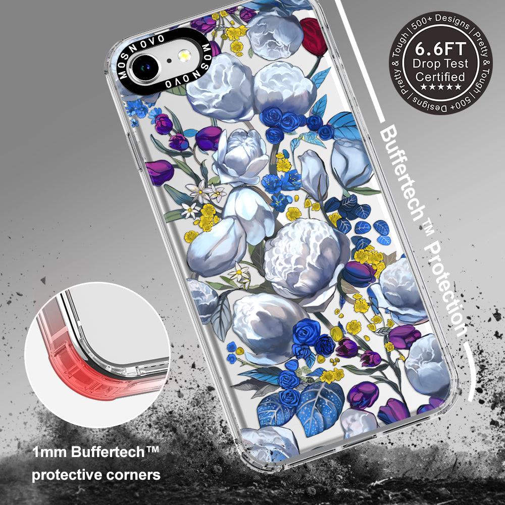 Purple Blue Floral Phone Case - iPhone 8 Case - MOSNOVO