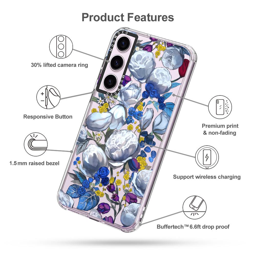 Purple Blue Floral Phone Case - Samsung Galaxy S23 Case - MOSNOVO