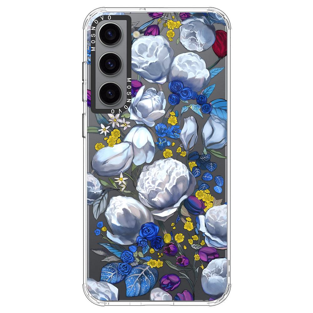 Purple Blue Floral Phone Case - Samsung Galaxy S23 Case - MOSNOVO