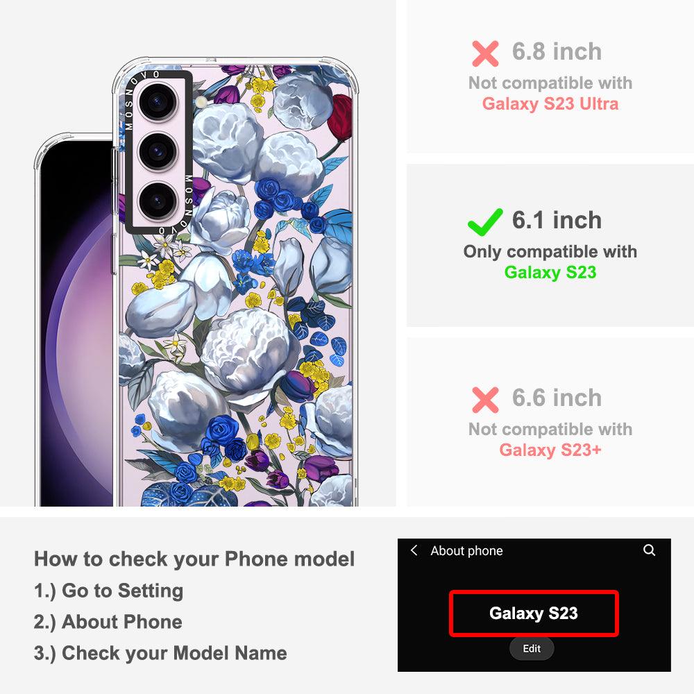 Purple Blue Floral Phone Case - Samsung Galaxy S23 Case - MOSNOVO