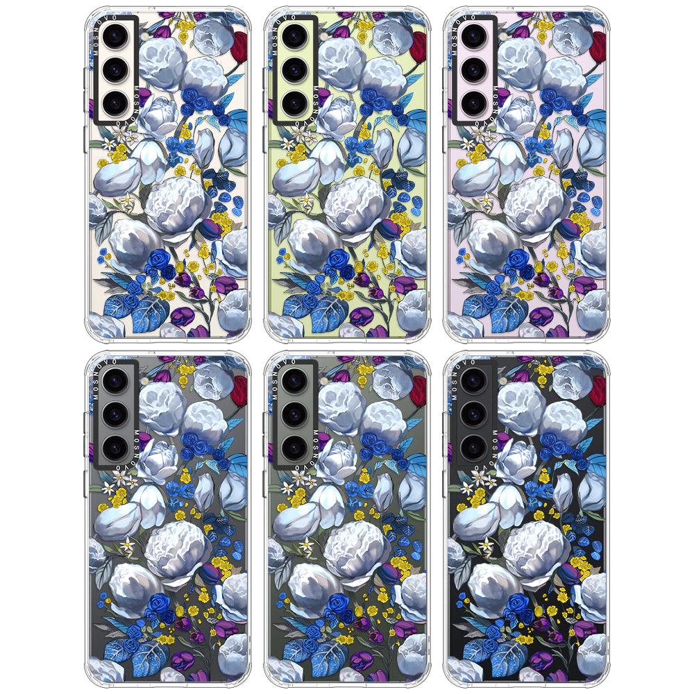 Purple Blue Floral Phone Case - Samsung Galaxy S23 Case - MOSNOVO