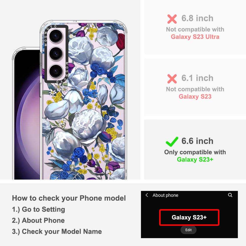 Purple Blue Floral Phone Case - Samsung Galaxy S23 Plus Case - MOSNOVO