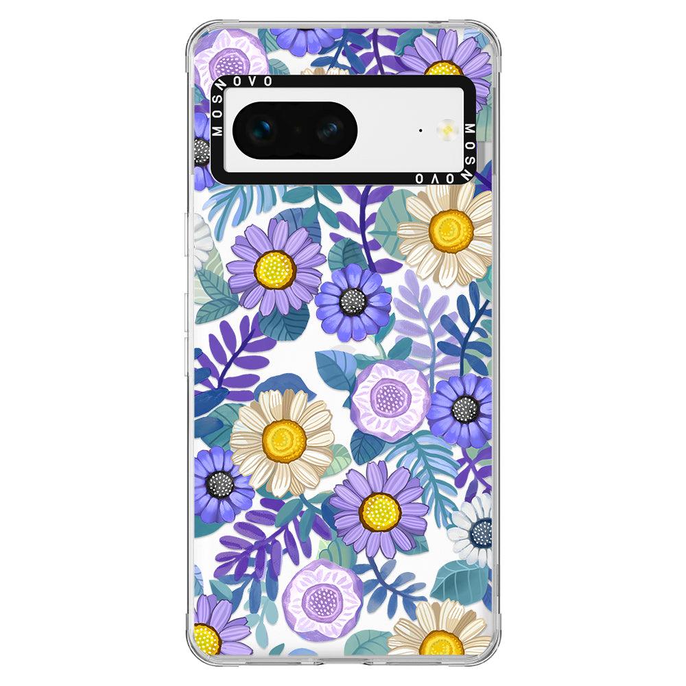 Purple Floral Phone Case - Google Pixel 7 Case - MOSNOVO