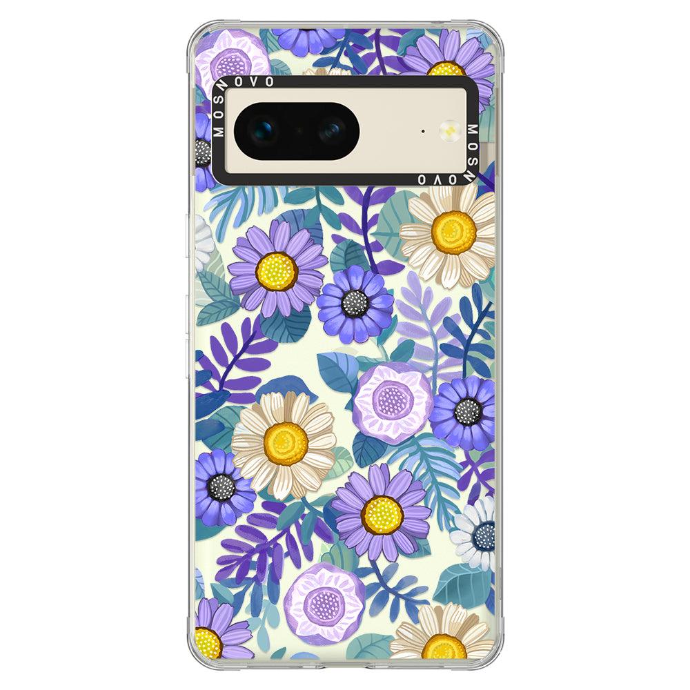 Purple Floral Phone Case - Google Pixel 7 Case - MOSNOVO