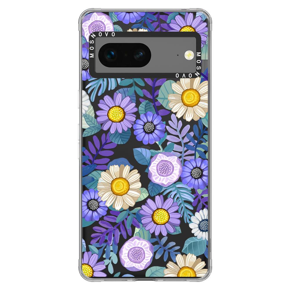 Purple Floral Phone Case - Google Pixel 7 Case - MOSNOVO