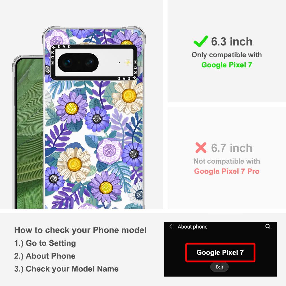 Purple Floral Phone Case - Google Pixel 7 Case - MOSNOVO