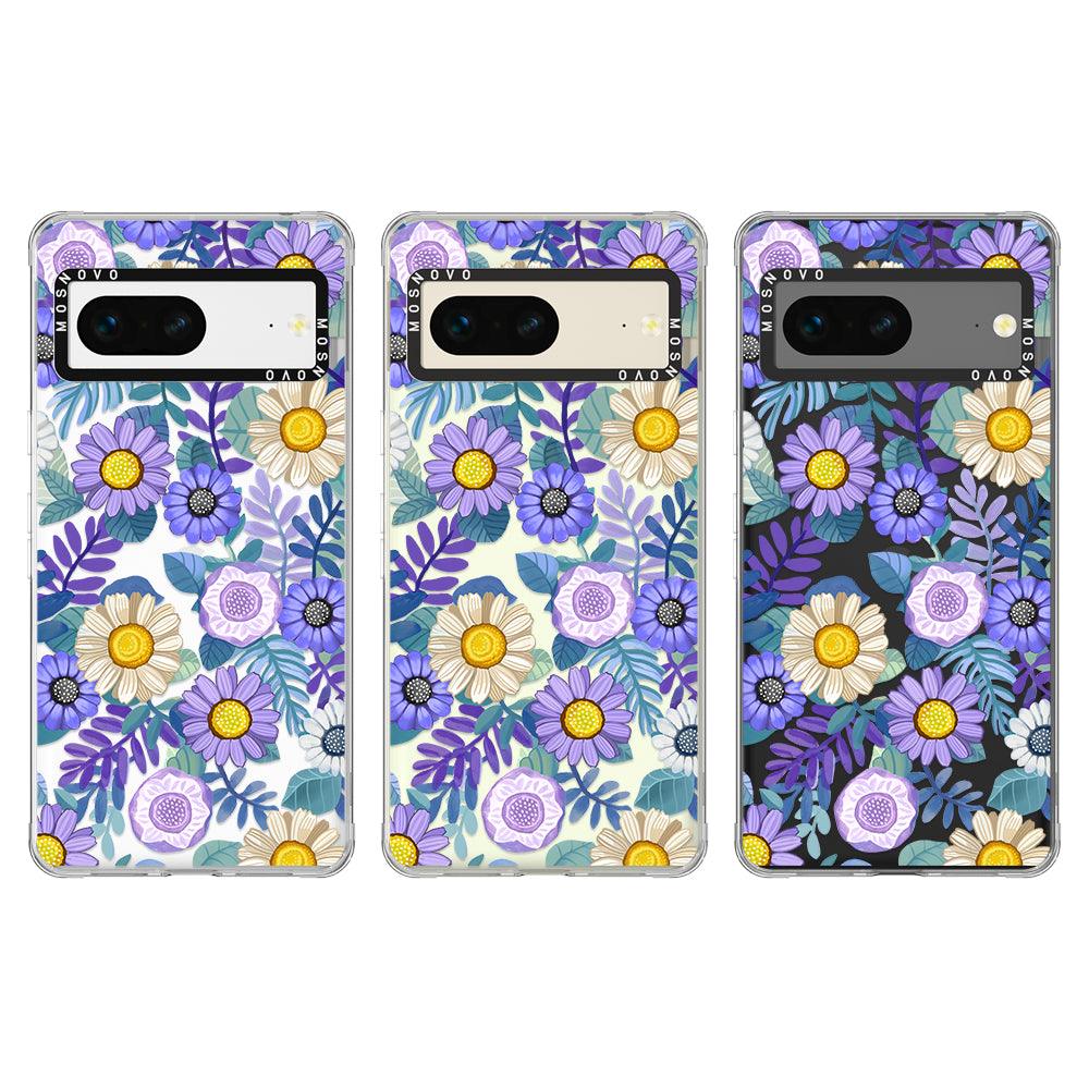 Purple Floral Phone Case - Google Pixel 7 Case - MOSNOVO