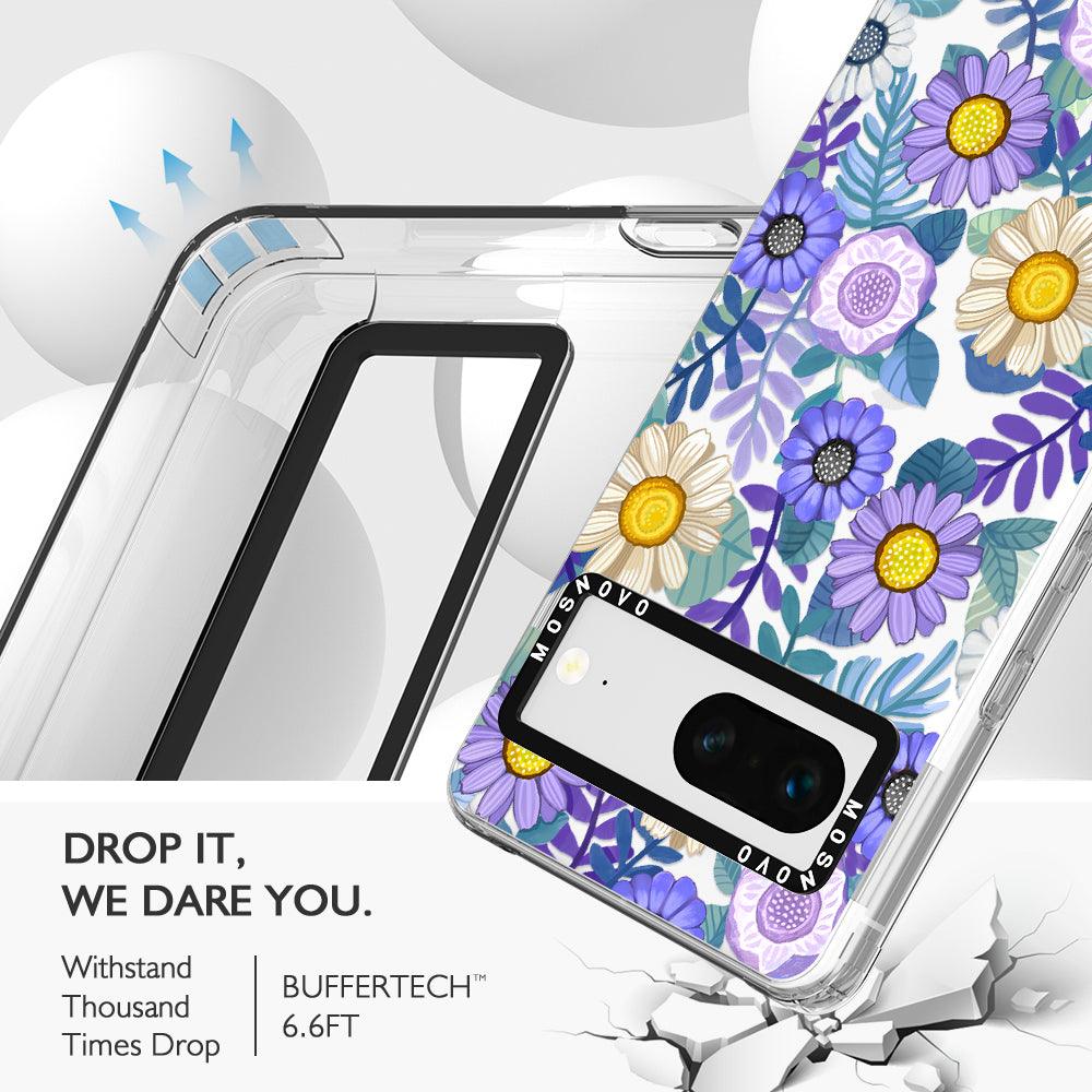 Purple Floral Phone Case - Google Pixel 7 Case - MOSNOVO