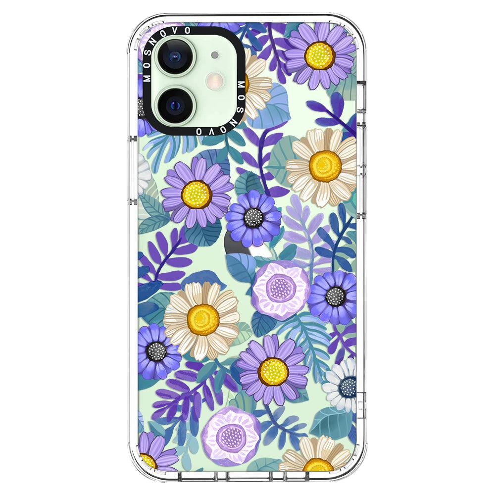 Purple Floral Phone Case - iPhone 12 Case - MOSNOVO