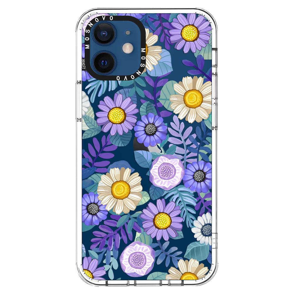 Purple Floral Phone Case - iPhone 12 Case - MOSNOVO